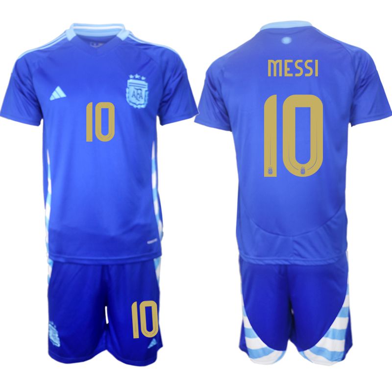 Men 2024-2025 Season Argentina away blue #10 Soccer Jersey